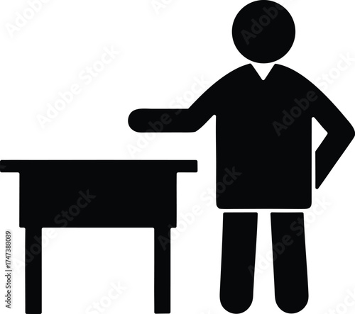 Teacher Table vector icon.