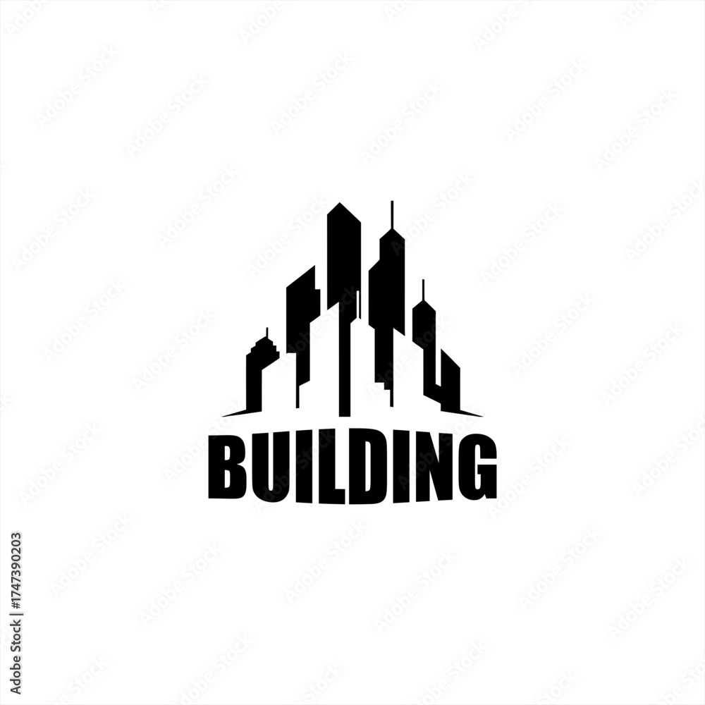Fototapeta premium This business graph icon vector illustration shows a finance chart over a cityscape
