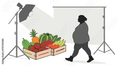 Studio Photography of Fresh Produce Healthy Eating Concept Food Illustration.