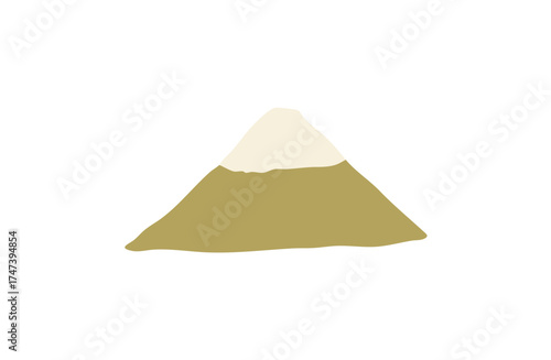 富士山 やわらかい色合いのシンプルイラスト 縁起物　年賀状素材　金色