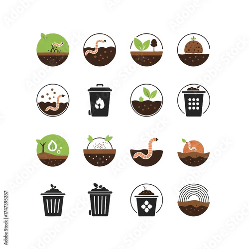 Worms and plants decompose organic waste in soil, creating a sustainable and ecofriendly environment for gardening and composting.