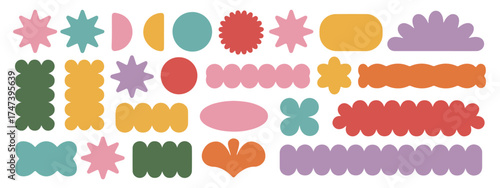 Colorful Abstract Shapes Set – Round, Oval, Square, Rectangular, and Arch Designs with Curvy Edges