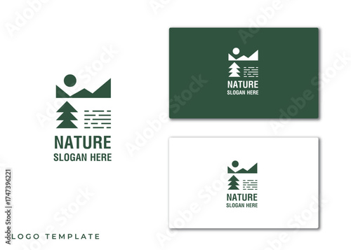 Minimalist nature-themed logo, green environmental logo, environmentally friendly natural logo