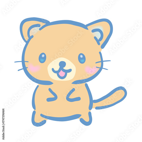 かわいいキャラクターデザイン「キャラメル色の動物（猫、クマ、タヌキ）」Cute character design "Caramel-colored animals (cat, bear, raccoon)"