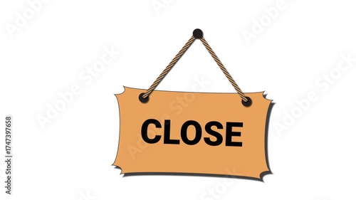 Animated Hanging Storefront Signboard Displaying Close Status for Business or Retail Use