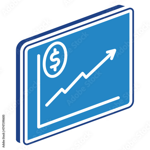 Statistics Mini Illustration Isometric Icon. Use For Modern Concept, Print, Ui, Ux Kit, Web And App Development. Vector Related To Market, Business, Finace