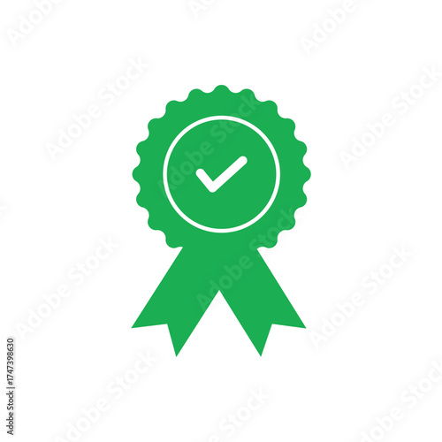 Guarantee seal design, green icon for approval, quality assurance, certified product, and trustworthy service. Perfect for business promotions.