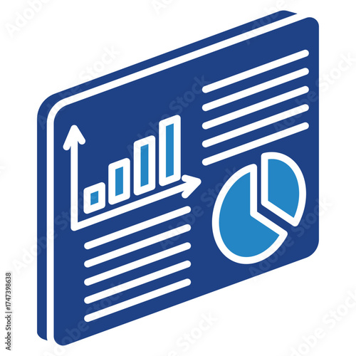 Data Board Mini Illustration Isometric Icon. Use For Modern Concept, Print, Ui, Ux Kit, Web And App Development. Vector Related To Market, Business, Finace