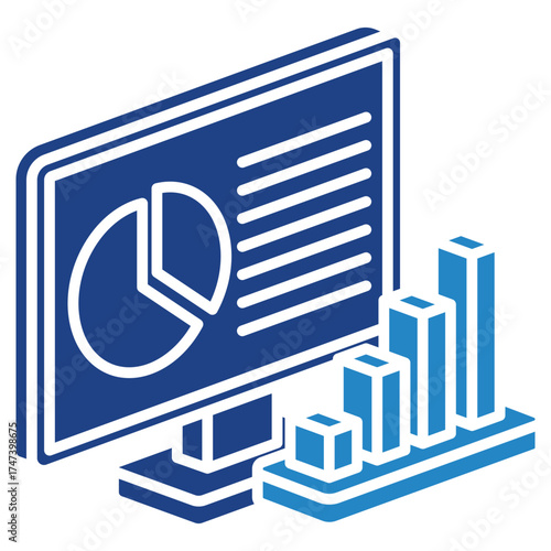 Progress Mini Illustration Isometric Icon. Use For Modern Concept, Print, Ui, Ux Kit, Web And App Development. Vector Related To Market, Business, Finace