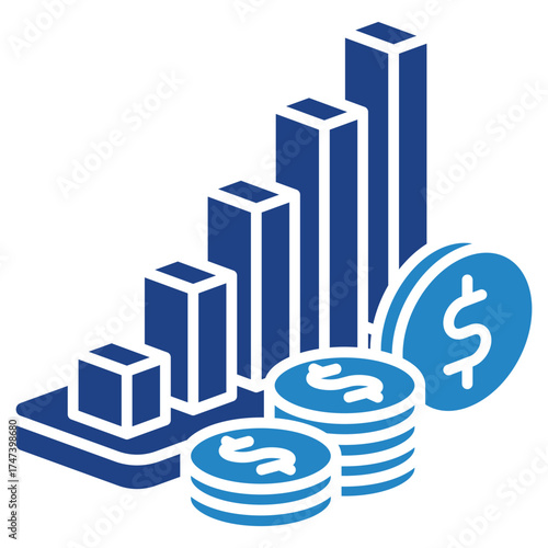 Profit Mini Illustration Isometric Icon. Use For Modern Concept, Print, Ui, Ux Kit, Web And App Development. Vector Related To Market, Business, Finace