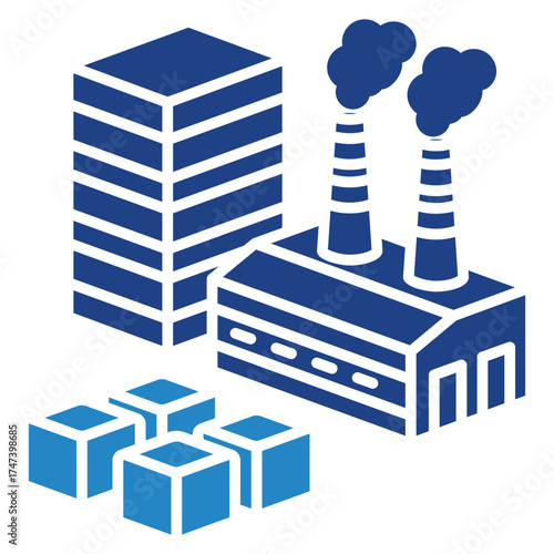 Industry Mini Illustration Isometric Icon. Use For Modern Concept, Print, Ui, Ux Kit, Web And App Development. Vector Related To Market, Business, Finace