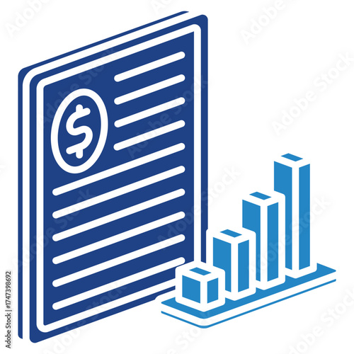 Progress Mini Illustration Isometric Icon. Use For Modern Concept, Print, Ui, Ux Kit, Web And App Development. Vector Related To Market, Business, Finace