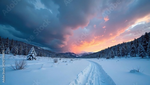 Dramatic Colorado Winter Storm Heavy Snow Blankets Rocky Mountain Landscape