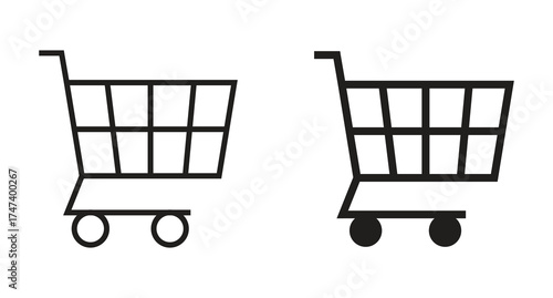 Streamlined shopping cart icon for e-commerce ventures, simple design enhances user experience and boosts sales potential in online retail set