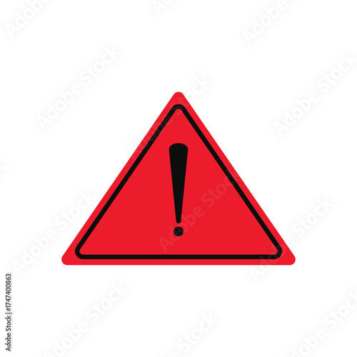 Urgent attention needed with this vibrant red warning sign, use for safety guidelines, danger alerts, and important notifications to instantly grab attention