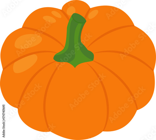Orange Pumpkin with Green Stem