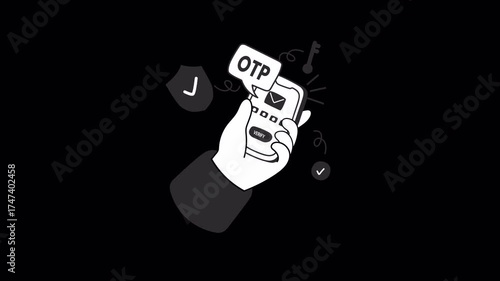otp security animation.4k motion animation