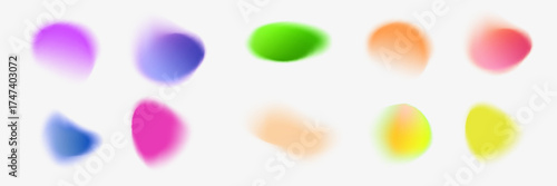 Rainbow colors watercolor paint stains vector backgrounds set.