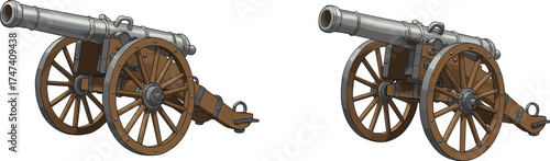 Historic cannon illustration, antique artillery drawing, vintage weapon design, old war cannon sketch, military history artwork, battlefield weaponry, historical defense symbol