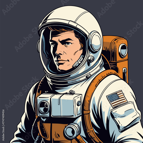 vector illustration of a man wearing an astronaut suit