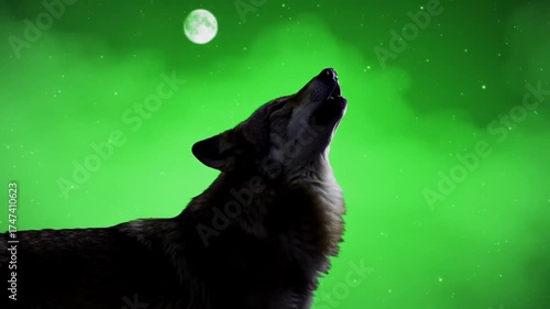 Wolf Howling at the Moon