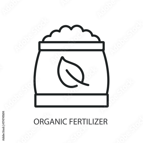 Organic fertilizer  thin line vector icons.
