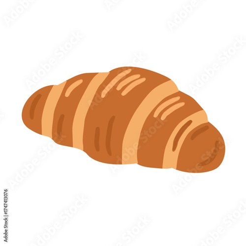 Croissant Pastry in Flat Style for Bakery Menu Design