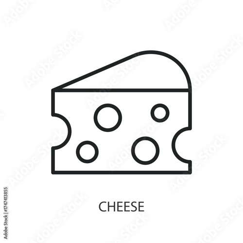 Cheese thin line vector icons.