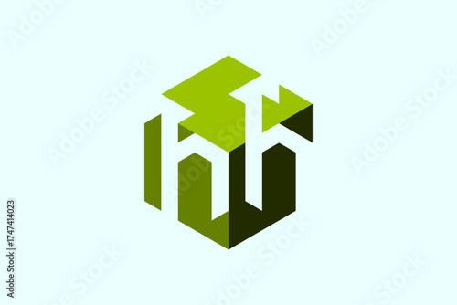 green house with arrow