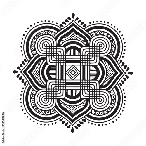 Traditional Rangoli Kolam Design