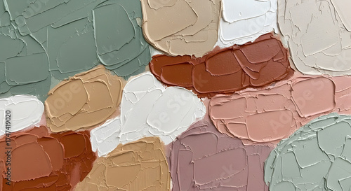 Earthy Pastel Impasto Texture with Natural Paint Strokes