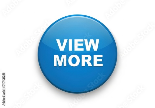 Free Download Blue glossy view more button isolated on white background - GFXLoad
