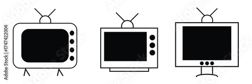Tv icon set. television icon vector EPS10