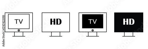 Tv icon set. television icon vector EPS10