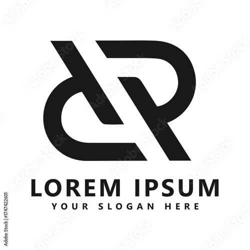 Letter d p logo design vector illustration