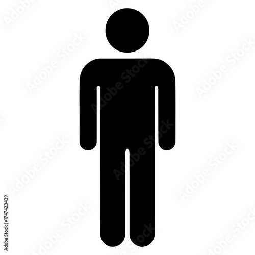 Restroom icon with male symbol for public bathroom signage on transparent background	