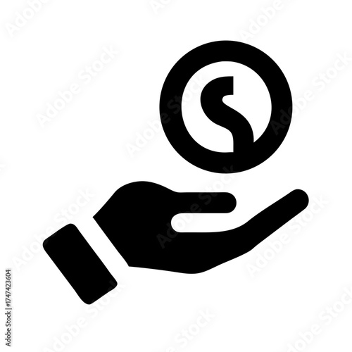 Hand holding a coin, symbolizing financial support