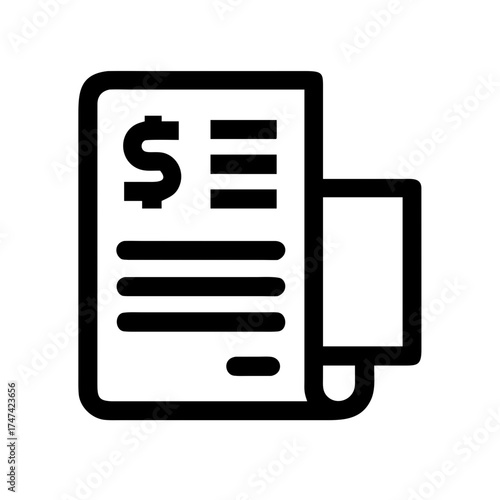 Financial document with dollar sign