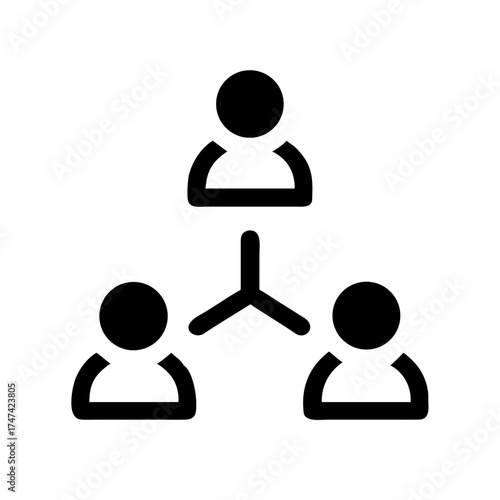 Black silhouette of a network of three people