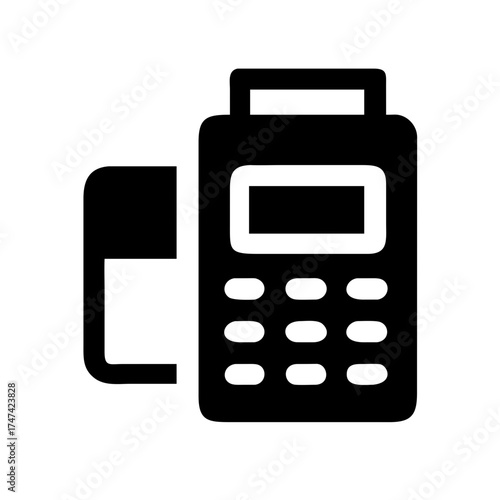 Black and white illustration of a credit card reader