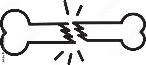 Broken bone icon symbolizing injury and medical trauma