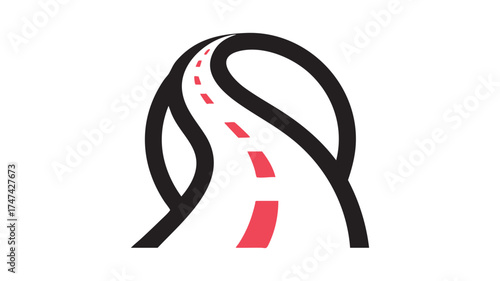 Abstract roadside hair logo design represents journey growth personal development and transformation