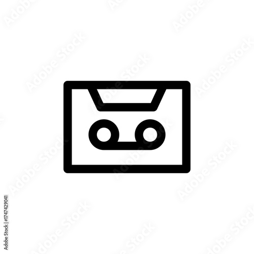 Cassette Icon for Retro Audio and Recording