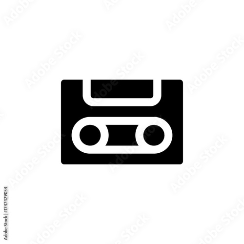 Cassette Icon for Retro Audio and Recording