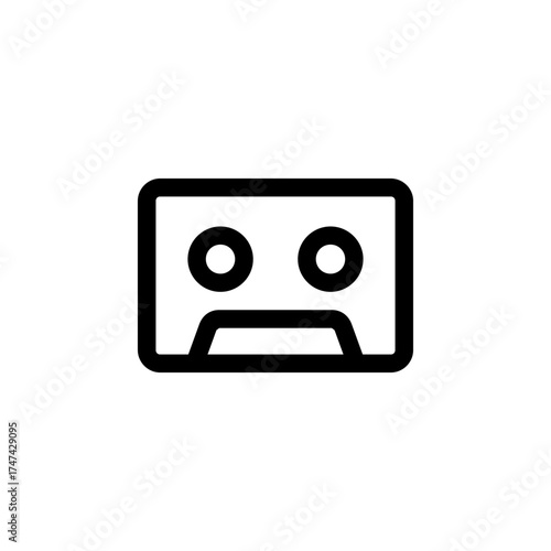 Cassette Icon for Retro Audio and Recording