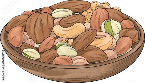 bowl of mixing nut sketch