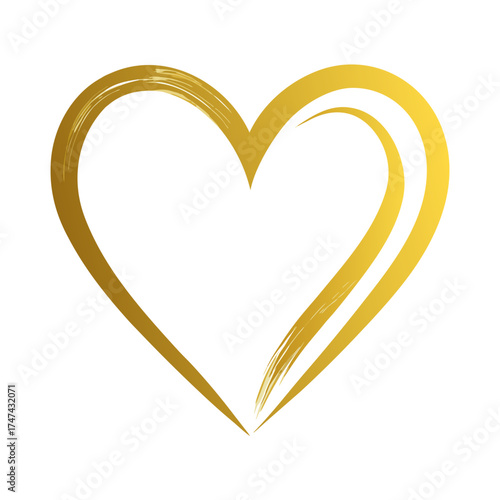 Golden Heart with Diamonds
