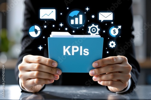 Analyzing kpis for business growth in a professional office environment