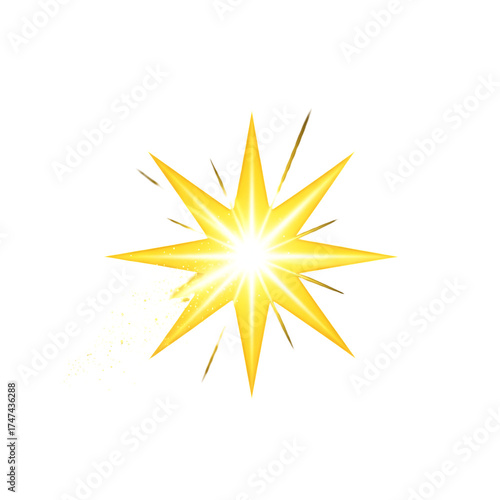 Dynamic Starburst Design, Graphic Element, Abstract Art, Digital Illustration, Colorful Environment, Creative Viewpoint, Visual Concept