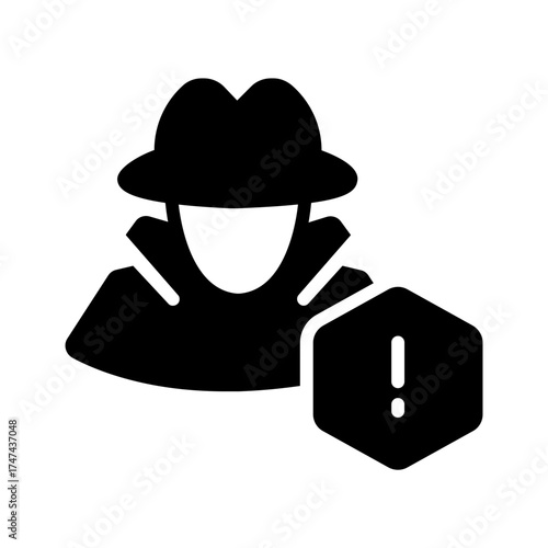 Vector solid black icon for Hacker